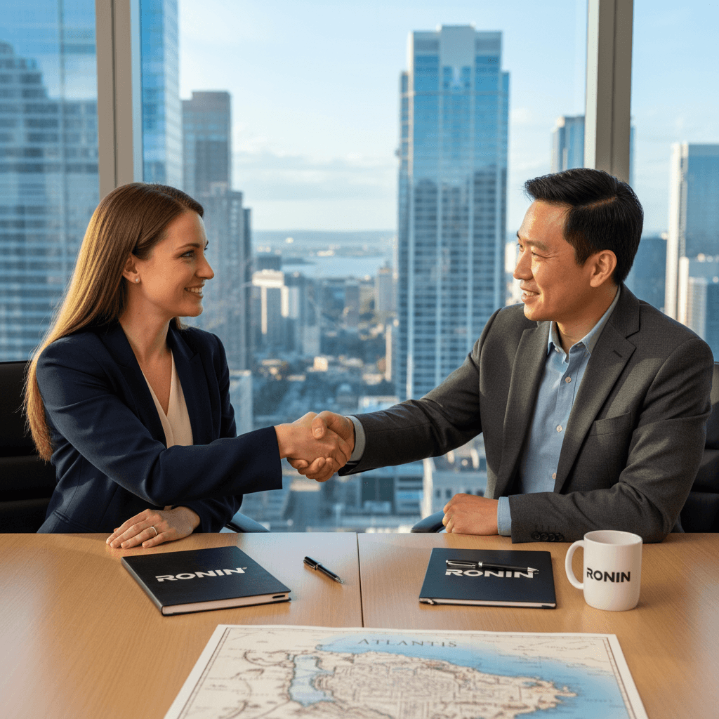 Country partnership handshake meeting