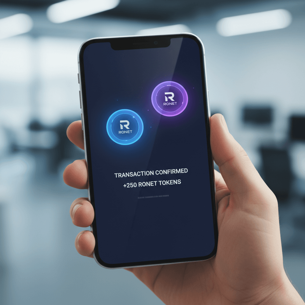 RONET token issuance on mobile interface