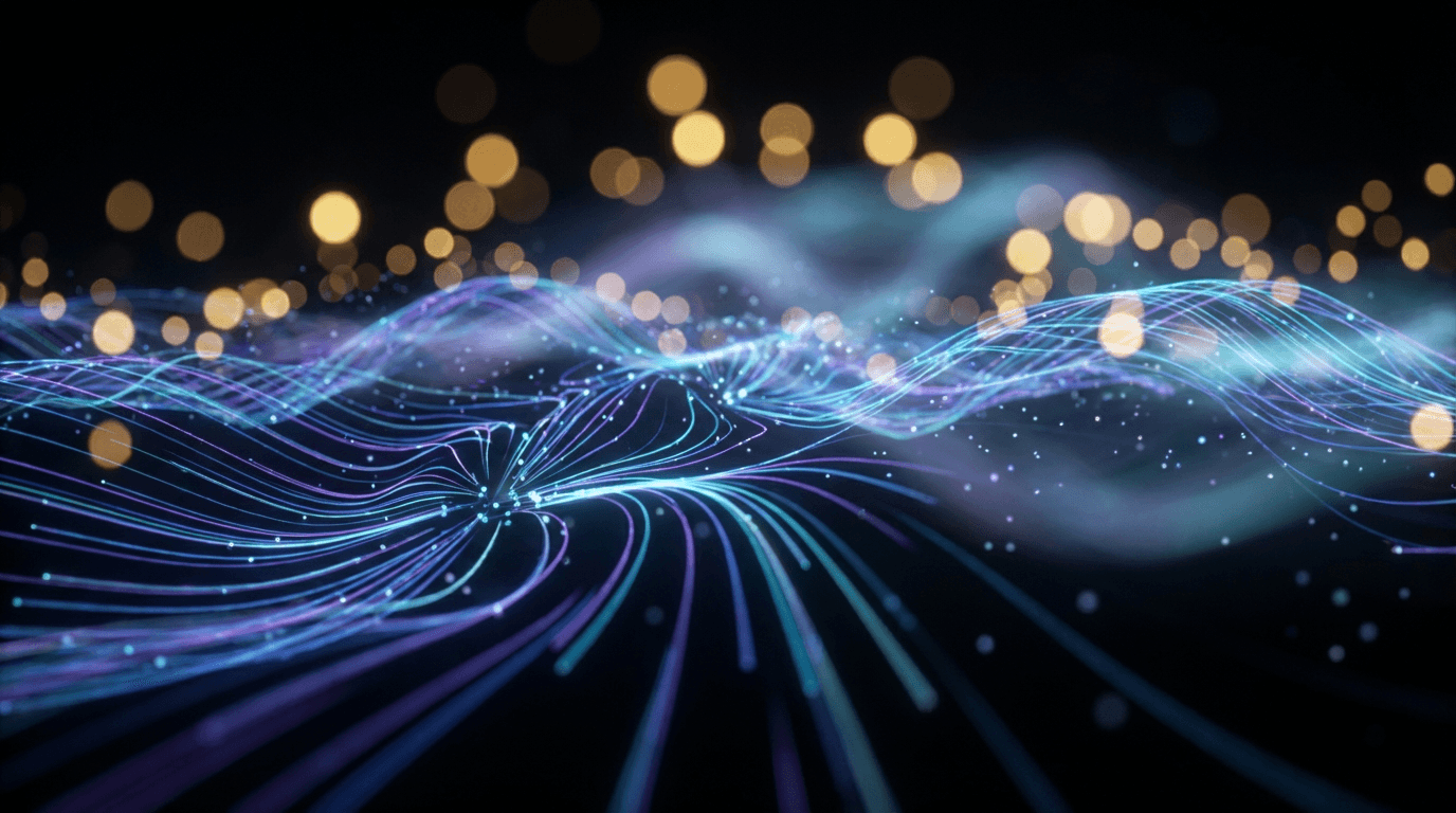 Digital blockchain network with glowing nodes and interconnected pathways representing global loyalty ecosystem